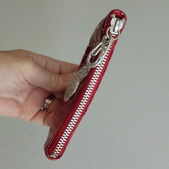 Brighton Red Patent Leather Small Zip Coin Purse - Picture 14 of 16